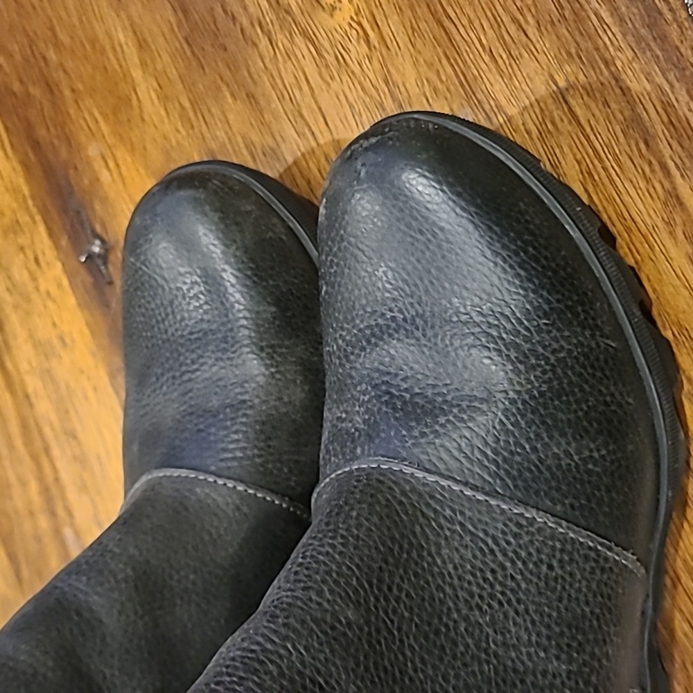 Sorel Waterproof *HTF* Pebbled* Leather Joan of Arctic Wedge Chelsea Boots 9.5 - Picture 2 of 7